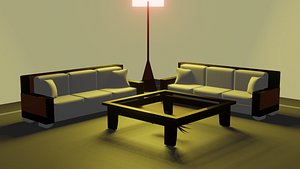 3D Model-and -Rendering of Sofa