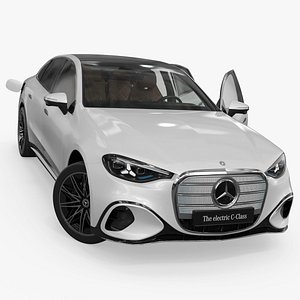 2027 Mercedes-Benz C-Class EV Sedan Rigged for Cinema 4D 3D