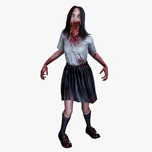Zombie School Girl 01 3D