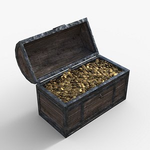 Medieval Chest low-poly 3d model