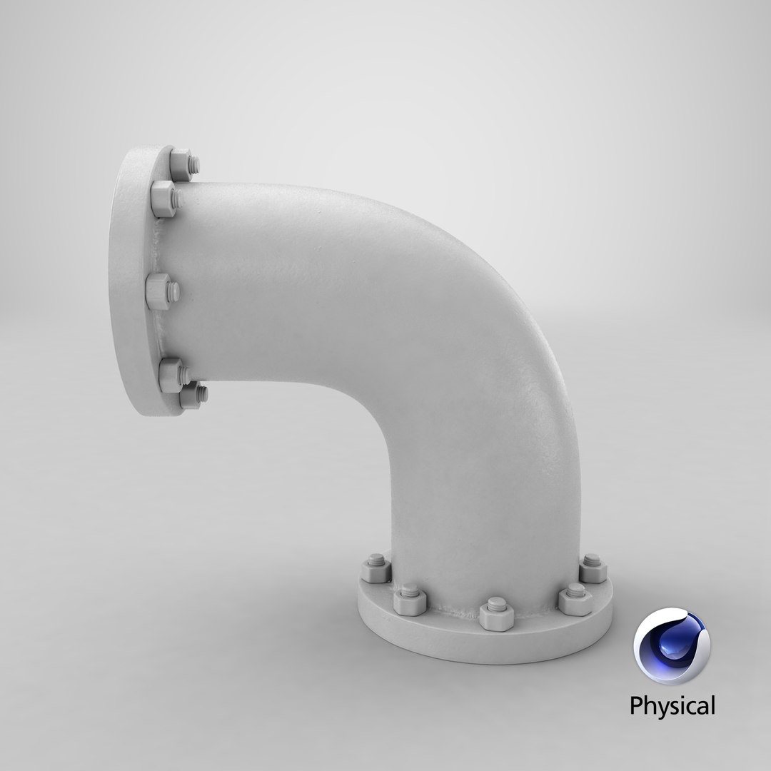 3D industrial pipe 90 degrees - TurboSquid 1239565