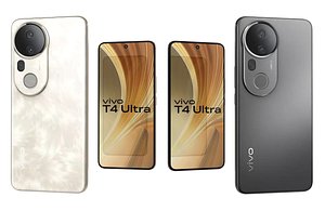 3D Vivo T4 Ultra Meteor Grey And Phoenix Gold Low Poly model