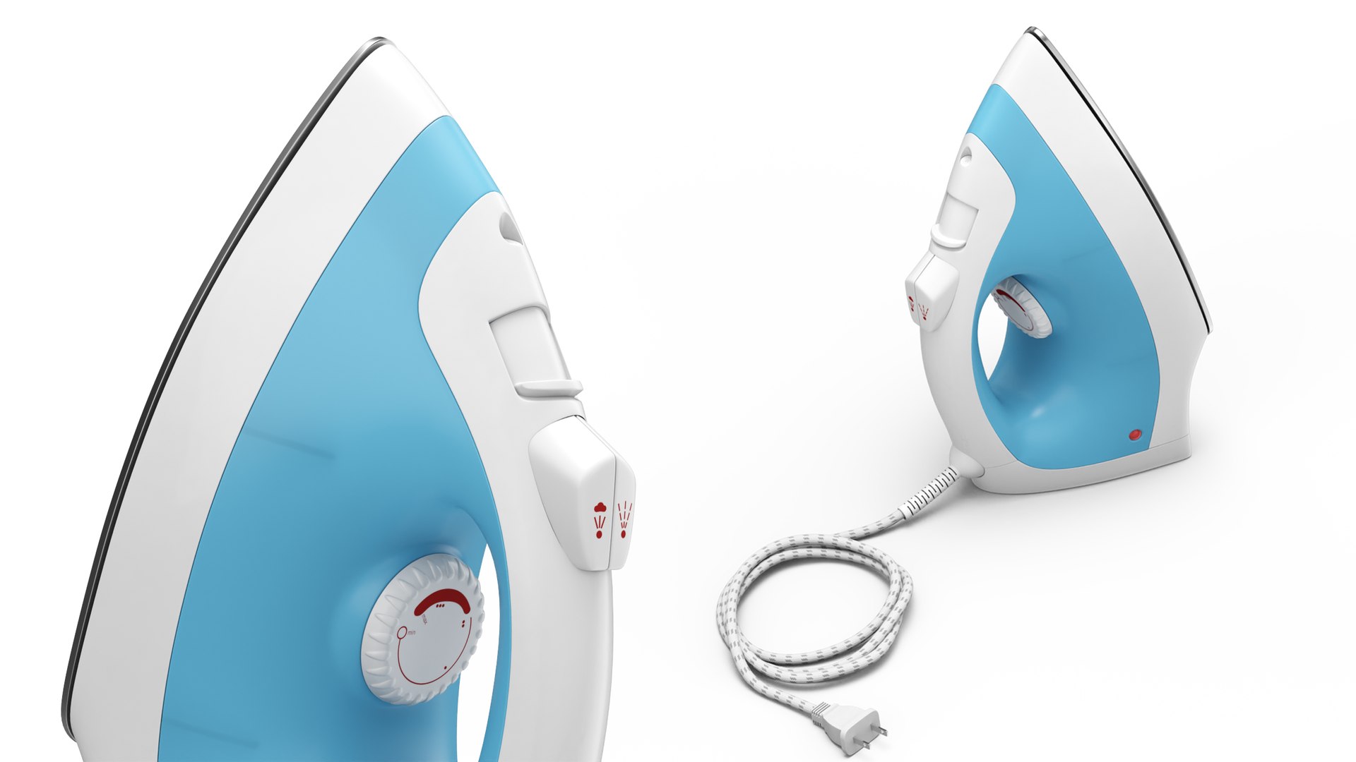 3D Steam Iron Blue Model - TurboSquid 2062674