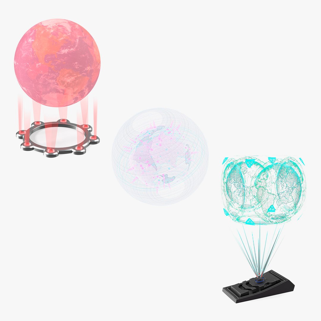 Planet Earth Holograms Collection 3D model preview