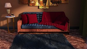 Chesterfield couch 3D model