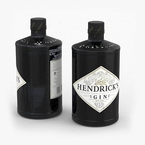 3D alcohol bottle gin