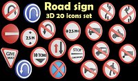 20 Road sign icon set No2