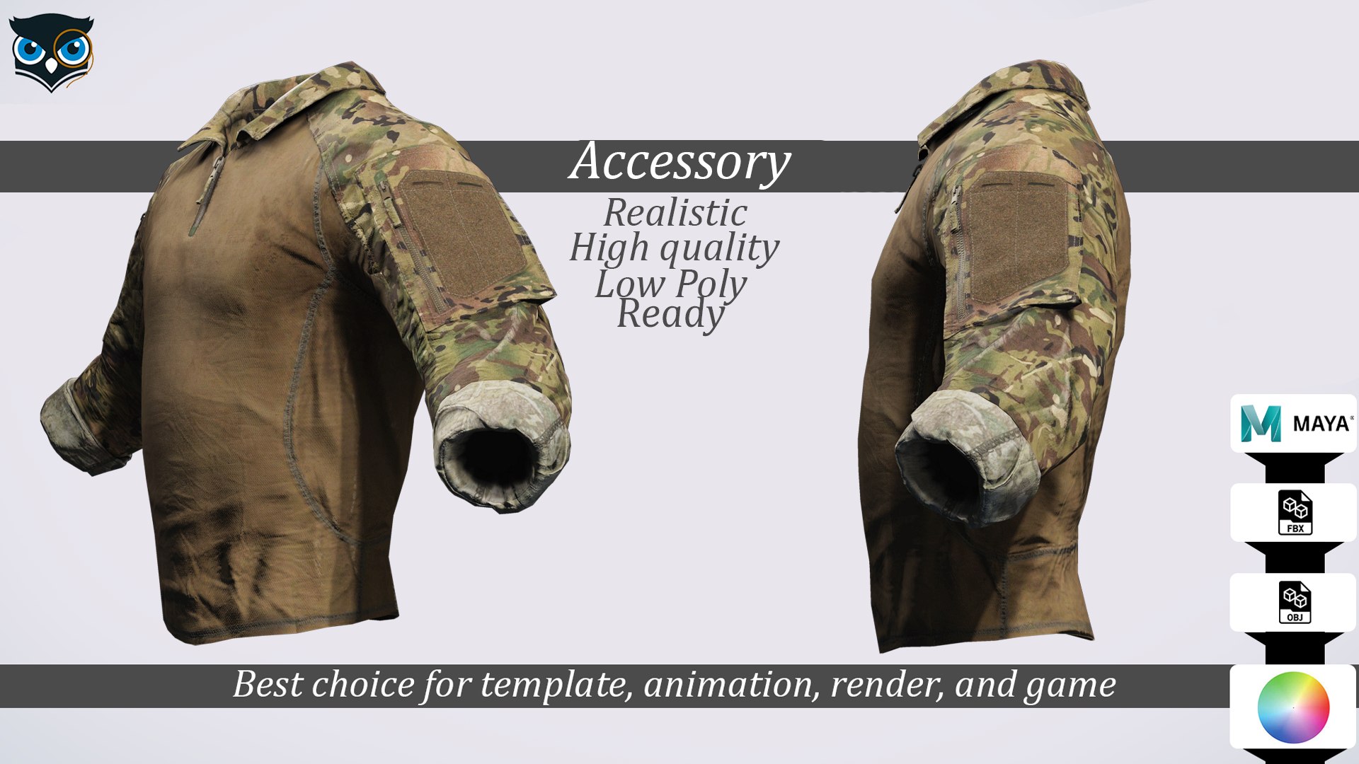 3D Quarter-Zip Military Shirt - Multicam Arms https://p.turbosquid.com/ts-thumb/I3/2cJWgP/JZ/arttemp/png/1751037399/1920x1080/fit_q87/bf7ce801bca389c28587dbb87fd62dcb5e9f6f0a/arttemp.jpg