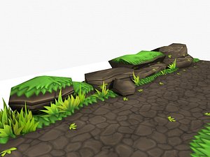 Stone with grass