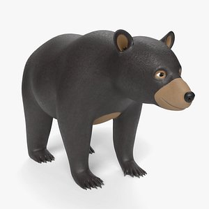 cartoon black bear 3D