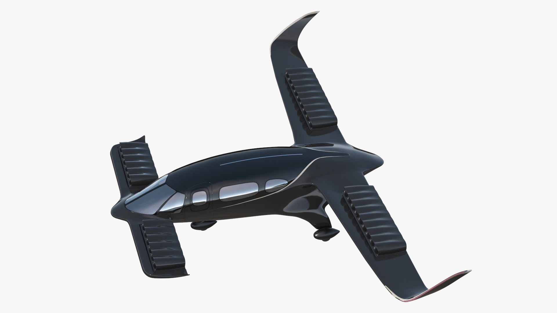 Flying Taxi Black 3D model preview