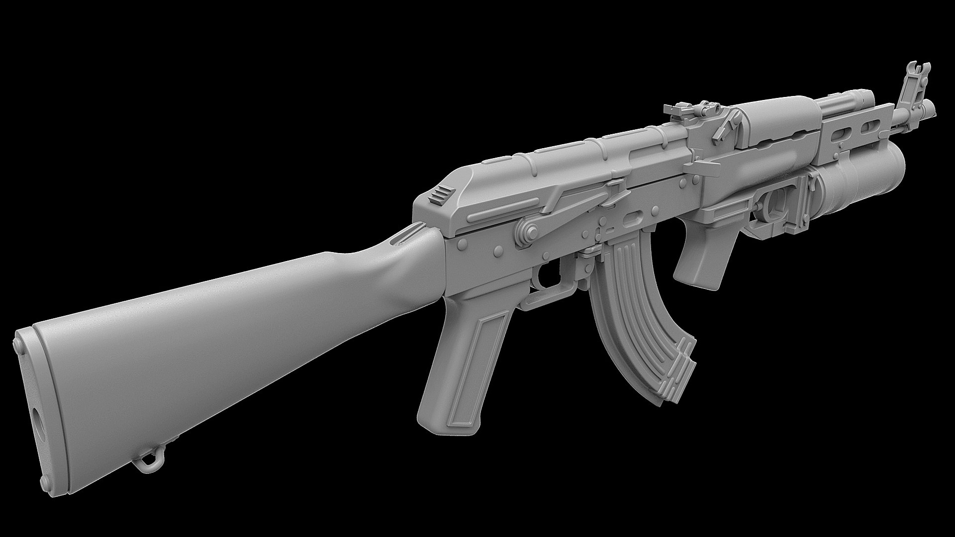 3D Ak 74 Rifle GP 25 Model - TurboSquid 1963056