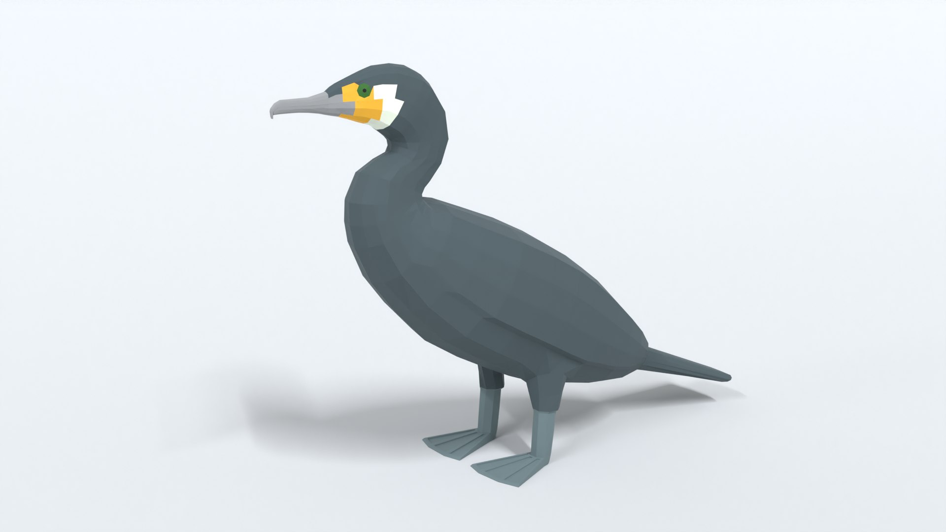 Low Poly Cartoon Großer Kormoran 3DModell TurboSquid 1679025