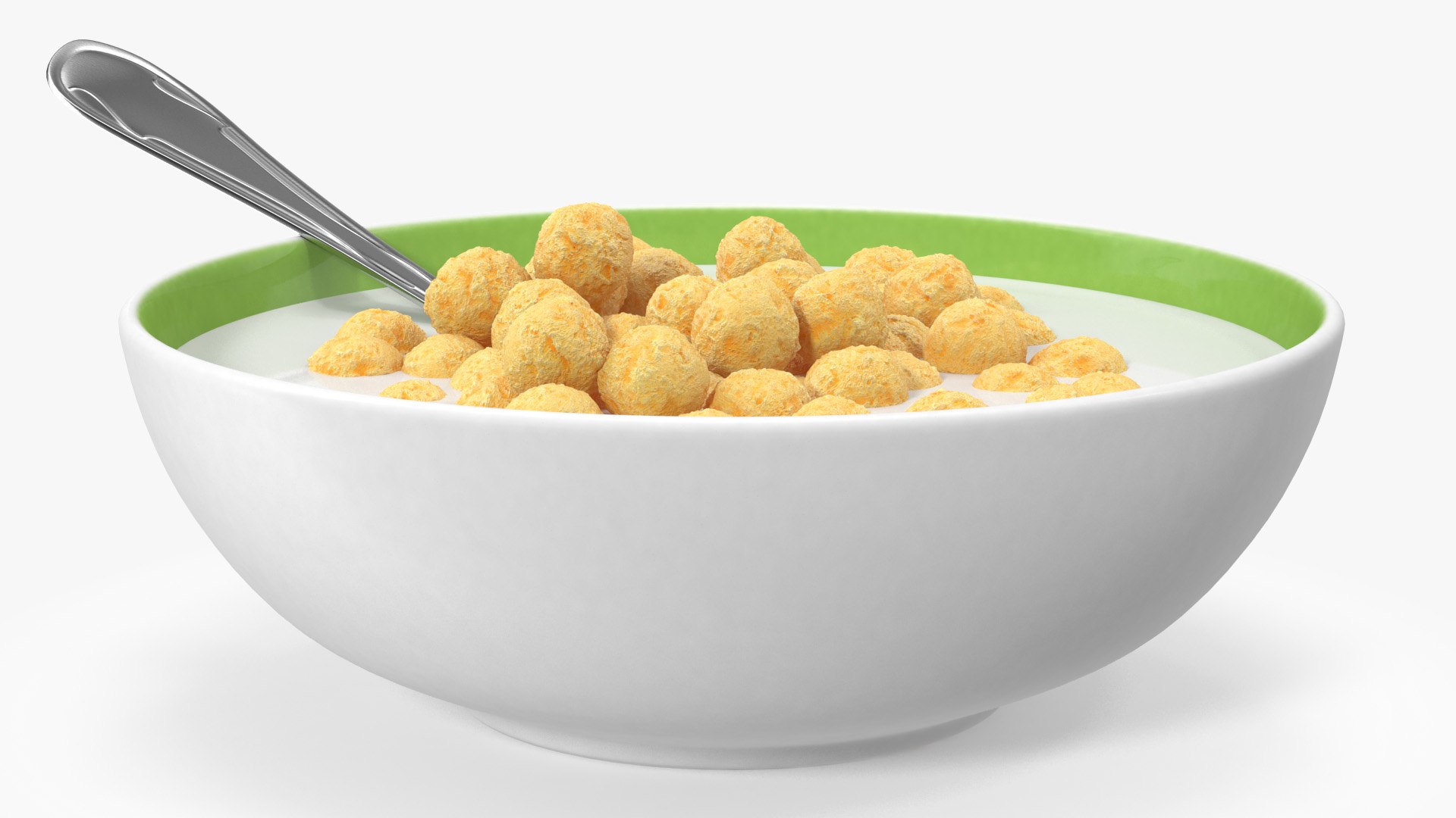 Cereal Balls in Bowl with Milk 3D model preview