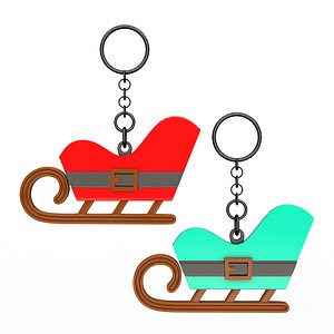 Mini Christmas Sleigh Keychain 02