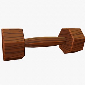 3D Cartoon Wooden Dumbell model