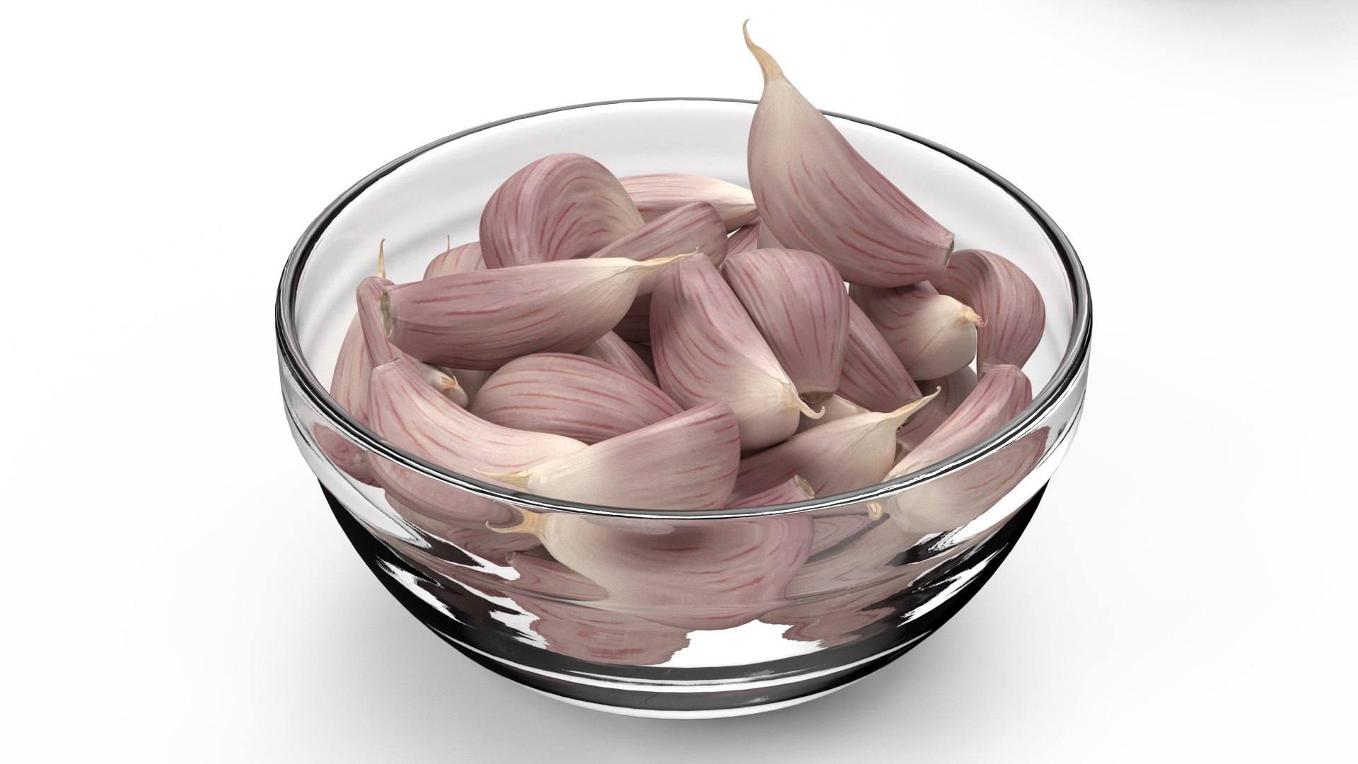 Bowl with Unpeeled Garlic White 3D model preview