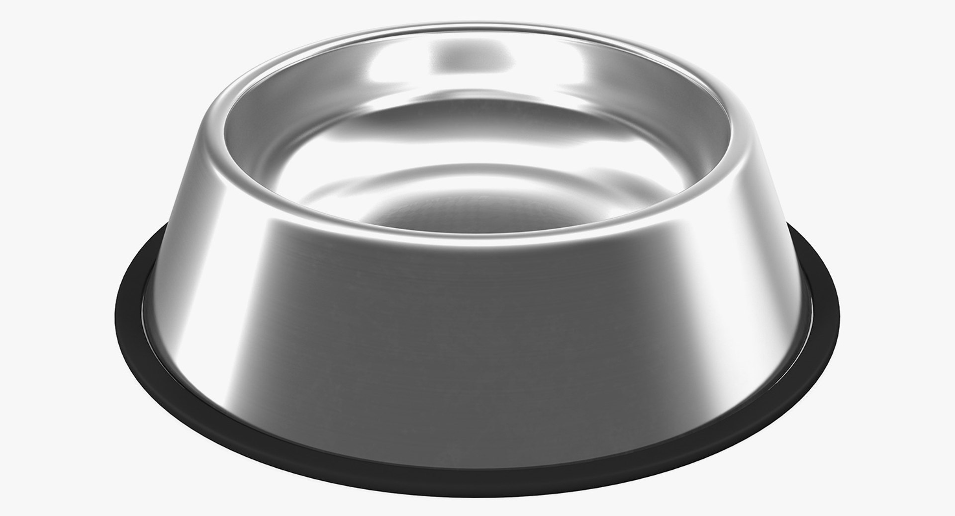 Empty Stainless Steel Bowl 3D model preview