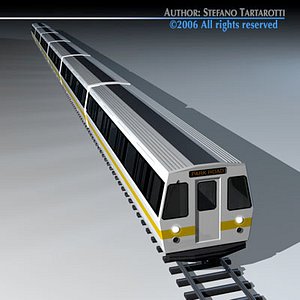 3d subway train interior