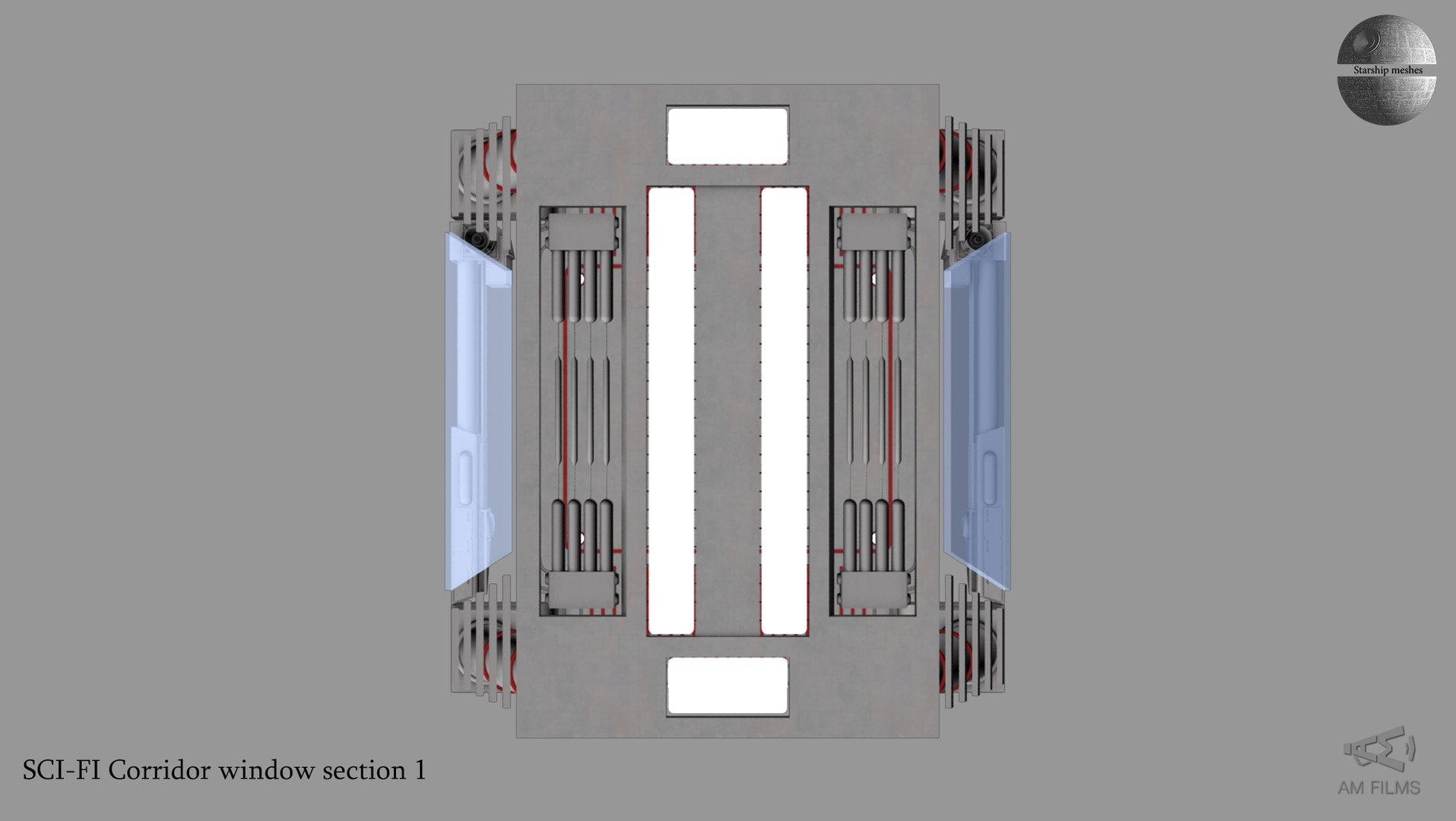 3D Sci-fi Corridor Window Section - TurboSquid 1212405