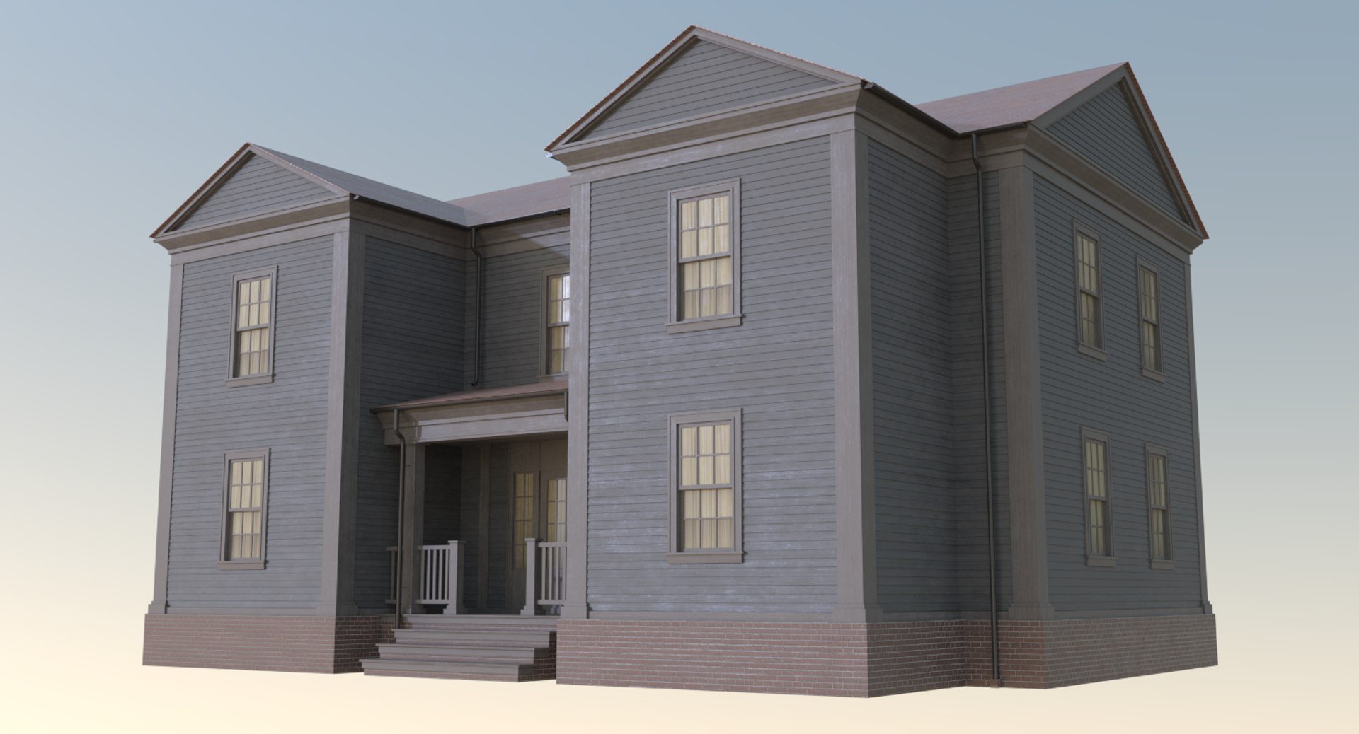 Colonial House 8 3D Model - TurboSquid 1191840
