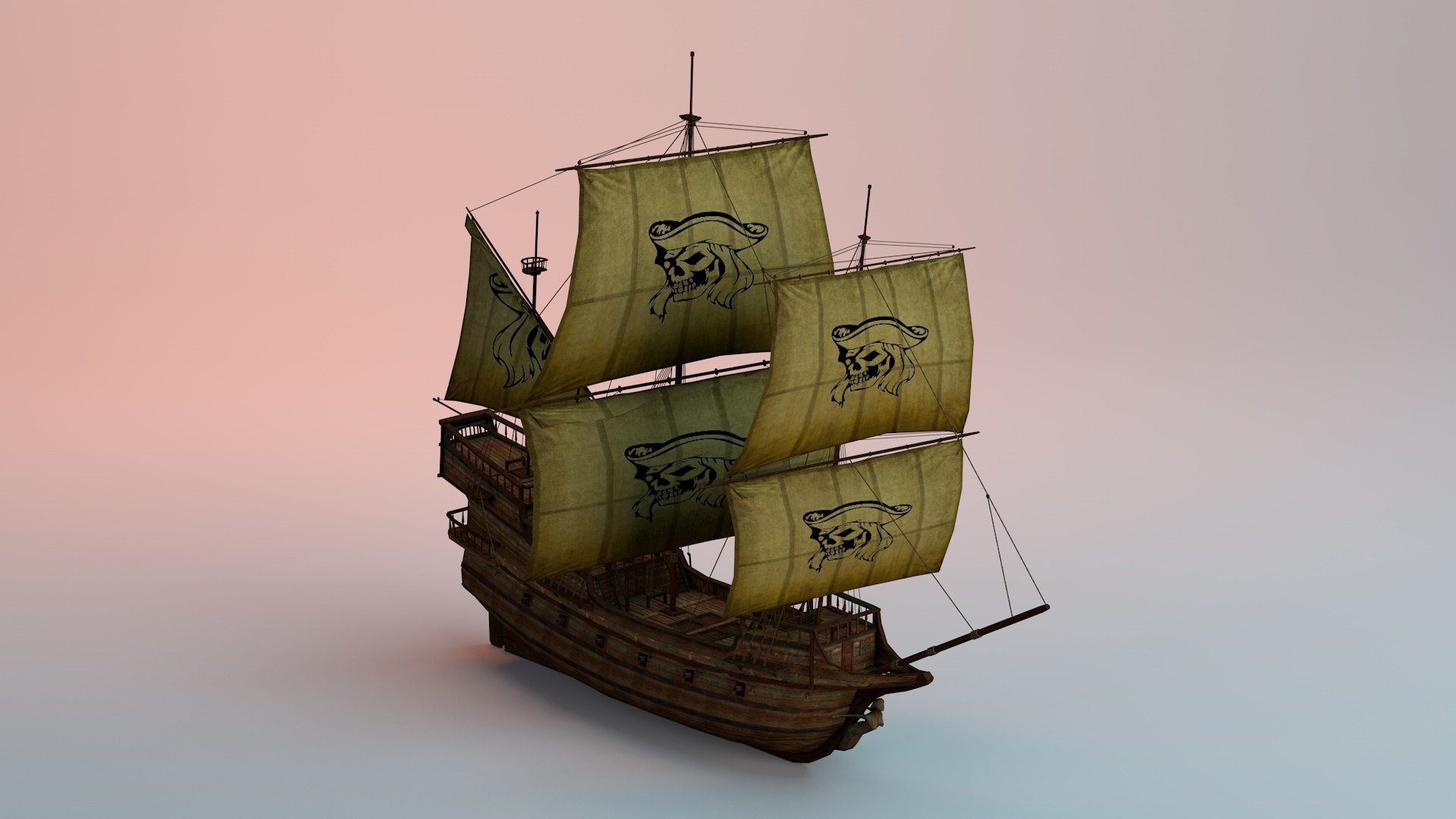 3D Pirate Ship - TurboSquid 1866396