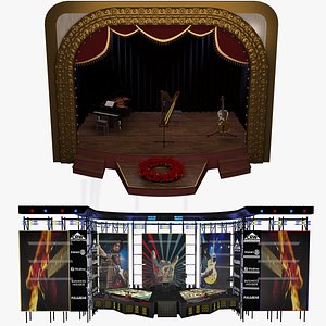 Concert Stage and Music Equipment Collection