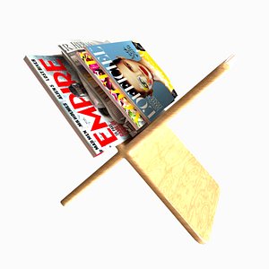 3D Stand With Magazines And Newspaper - easy drag and drop textures - 3D Asset