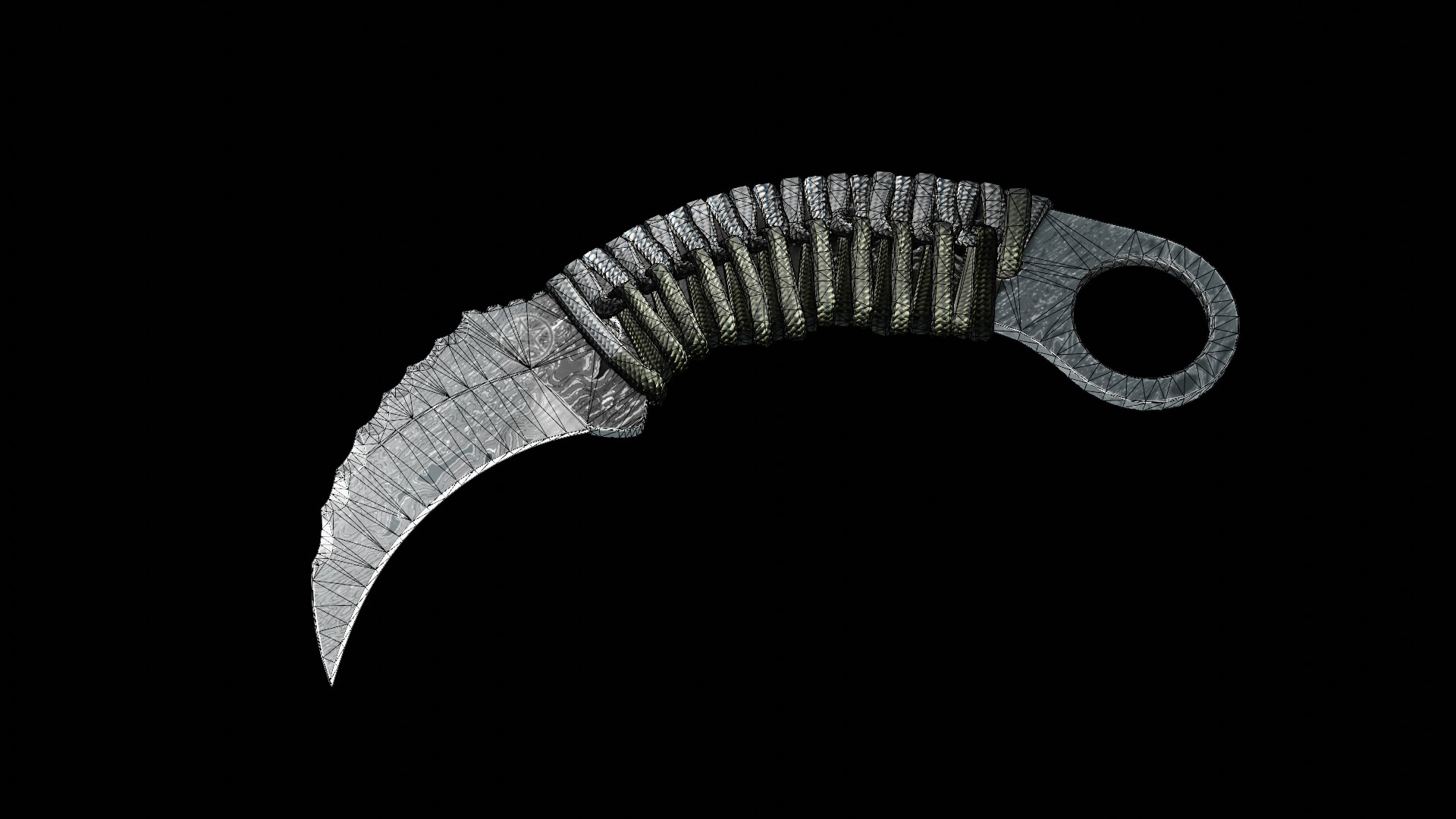 3D KARAMBIT WITH PARACORD PBR Low-Poly Game-Ready https://p.turbosquid.com/ts-thumb/I3/jXupyZ/BJ/karambire_geometry/png/1628943097/1920x1080/fit_q87/5f30cb46f63bf7fdb55f4c9bb2ac15aa6cae0348/karambire_geometry.jpg