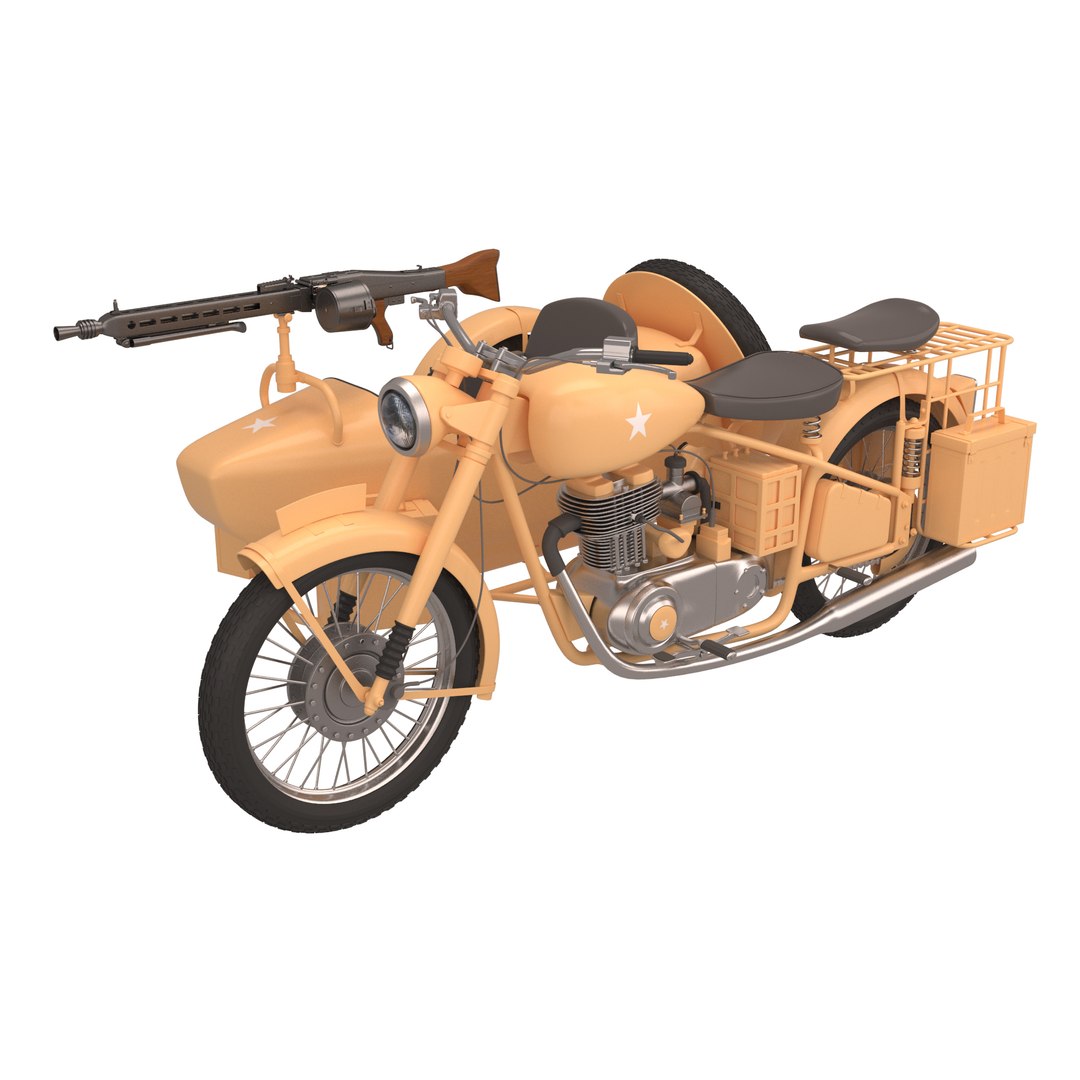BSA Side Car With Gun 3D Model TurboSquid 1946418