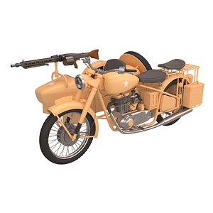 BSA Side car with Gun 3D model