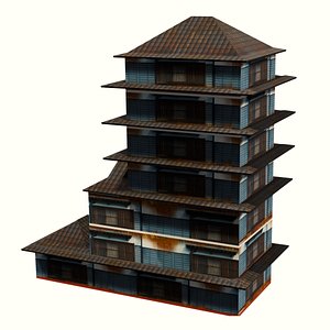 3D Edo Japanease Building - Super Lowpoly model