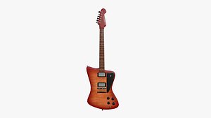 3D model Electric Guitar G08 Red Wood - Music Instrument Design