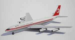 3d model low-poly boeing malaysian airline