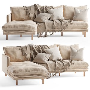 Papaya Lucas Sofa Chaise 3D