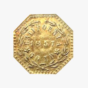 California Gold Token 1857 Coin 3D model