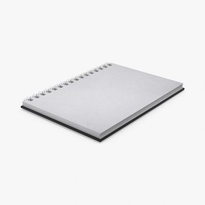 3d model ringed sketchbook open