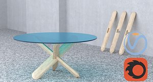 table wooden 3d model