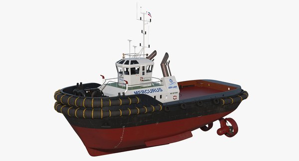 3d harbour tug boat model