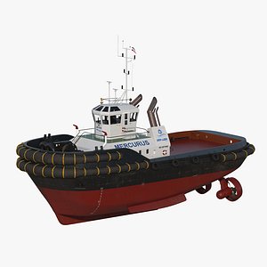 3d harbour tug boat model