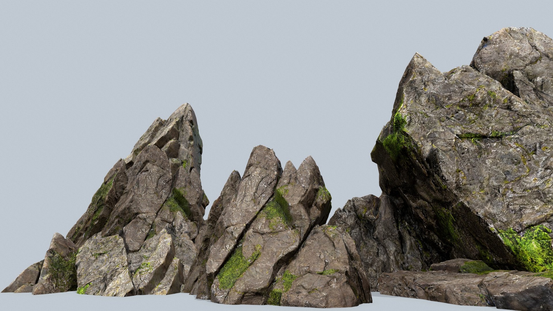 Mossy Rocks 3D - TurboSquid 2211206