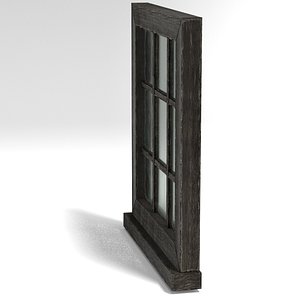Medieval Window Small Square Glass 3D Model Tudor