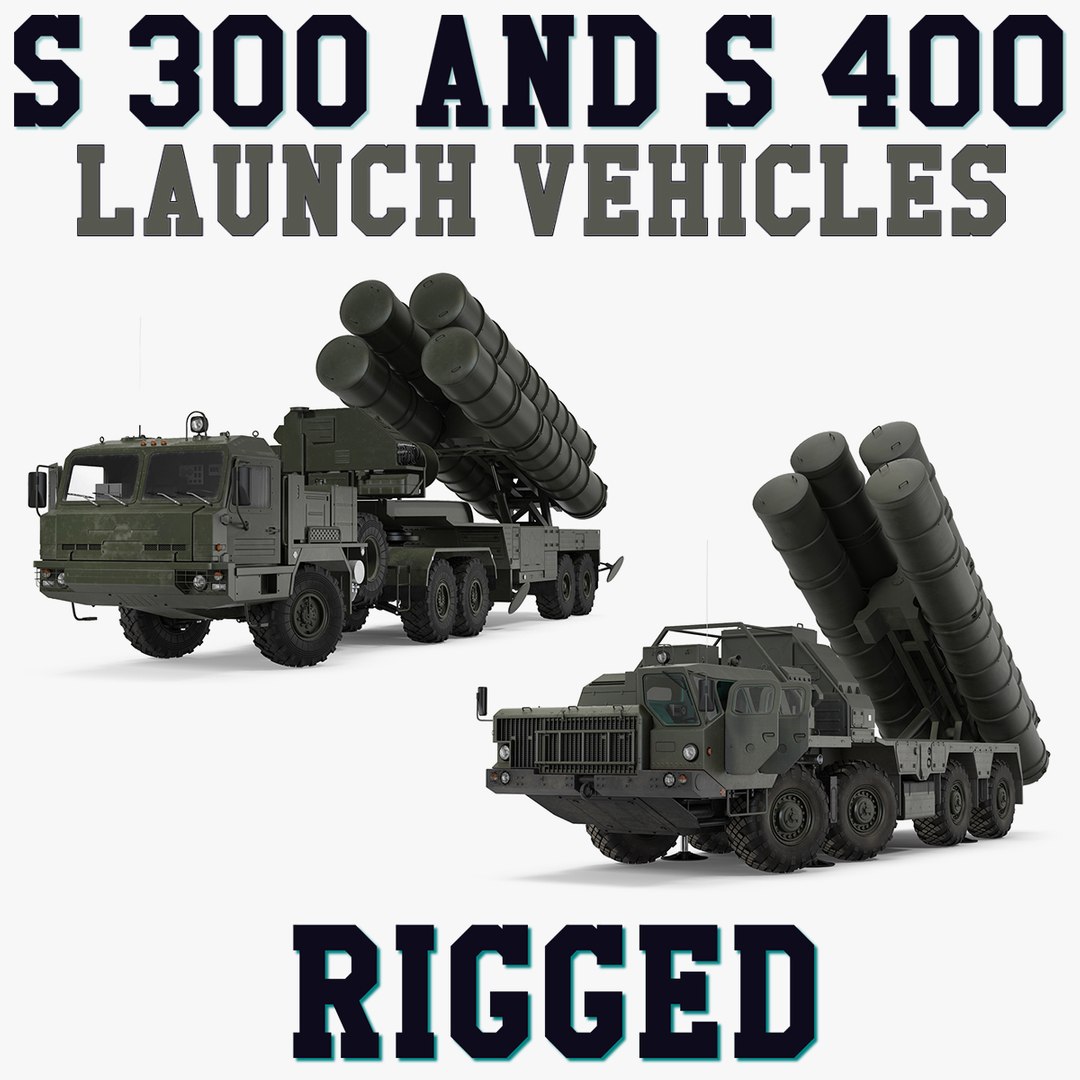 S-300 and S-400 Launch Vehicles Rigged Collection 3D model preview