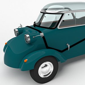3D Small electric car style 50s model