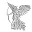Christmas Angel Archer Statue - Golden  White Holiday Decor