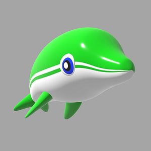 Inflatable dolphin green model