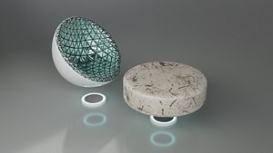 3D Sci-Fi Chair and Table model