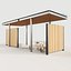 3D Set benches pergola urn table 3D model model
