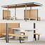 3D Set benches pergola urn table 3D model model