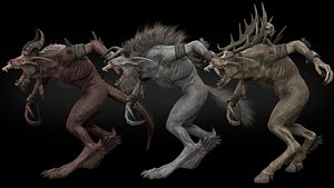 Shadowclaw Beast Rigged Low-poly 3D